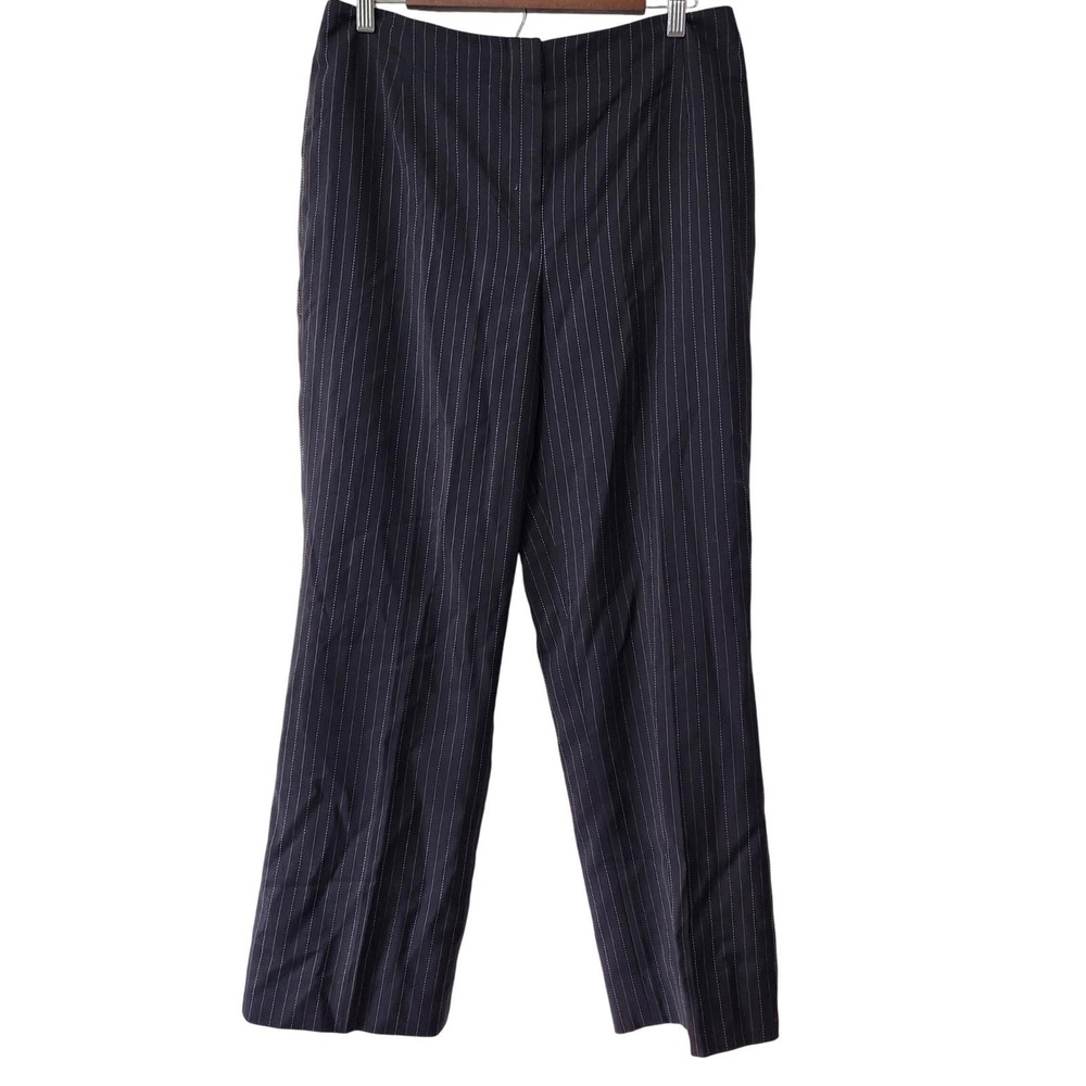 VTG‎ Carlisle Black Pinstripe dress pants 100% Wool size 8 Office